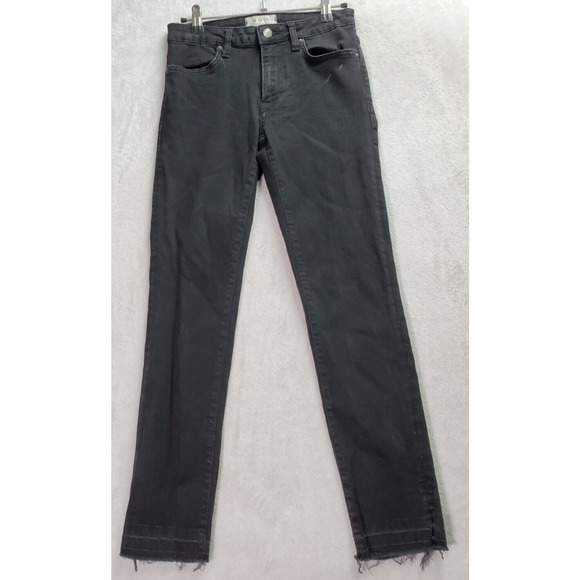 We The Free Jeans Womens Size 25 Black Cotton Flat‎ Front Straight Leg Pockets - Picture 1 of 9